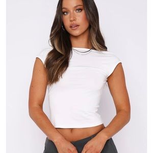 White fox double life tee in white brand new with tags size M